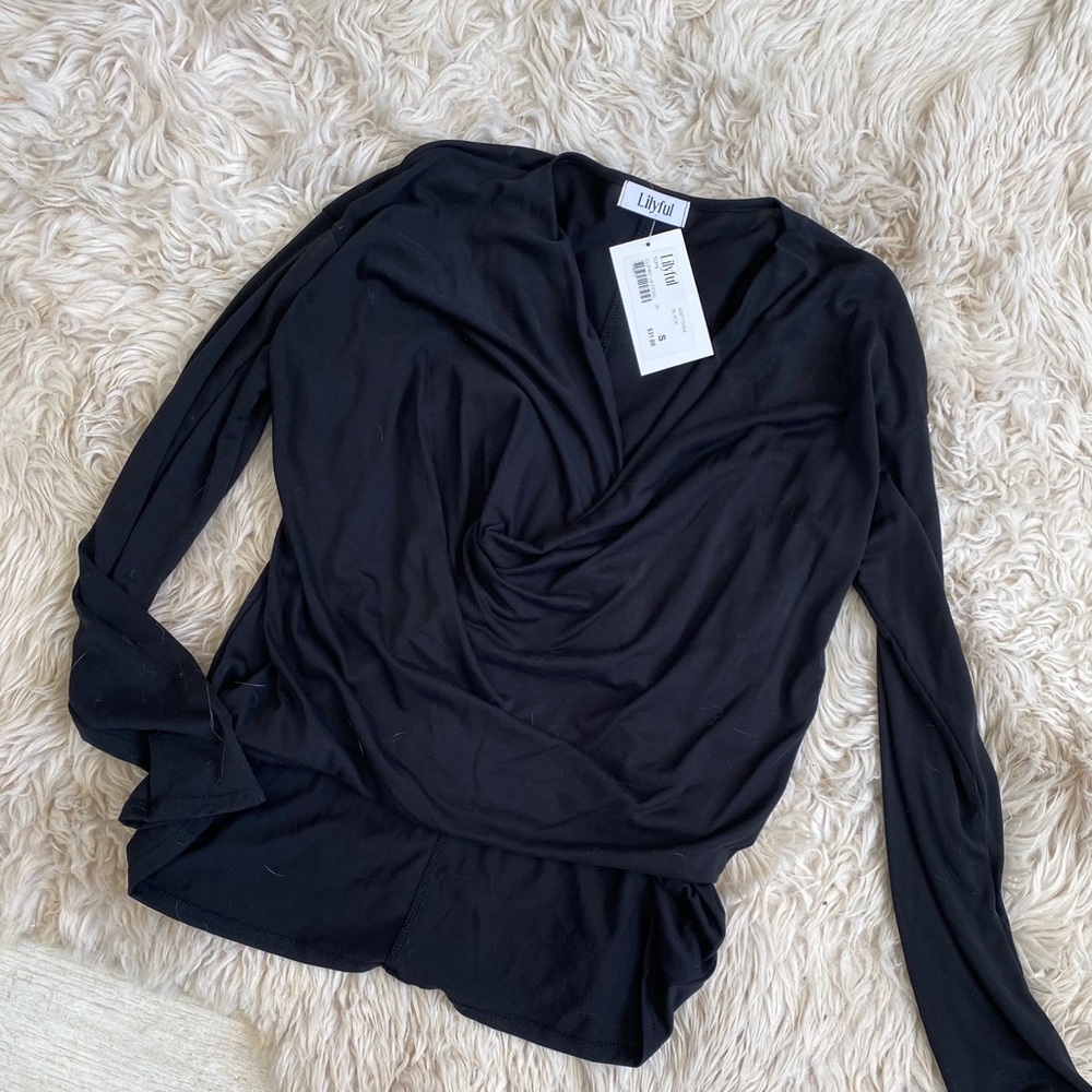 Black draped top
